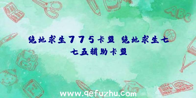 绝地求生775卡盟、绝地求生七七五辅助卡盟