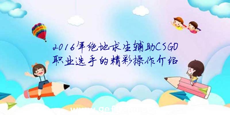 2016年绝地求生辅助CSGO职业选手的精彩操作介绍