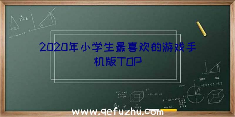 2020年小学生最喜欢的游戏手机版TOP