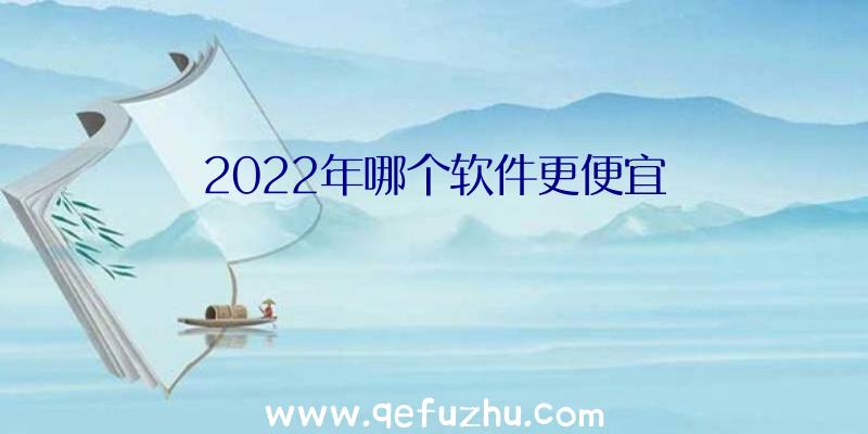 2022年哪个软件更便宜