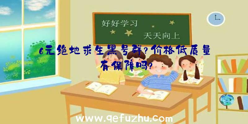 6元绝地求生黑号群？价格低质量有保障吗？