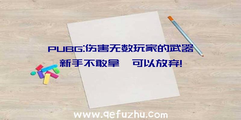 PUBG:伤害无数玩家的武器,新手不敢拿,可以放弃!