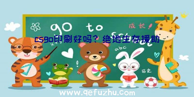 csgo印刷好吗？绝地生存援助