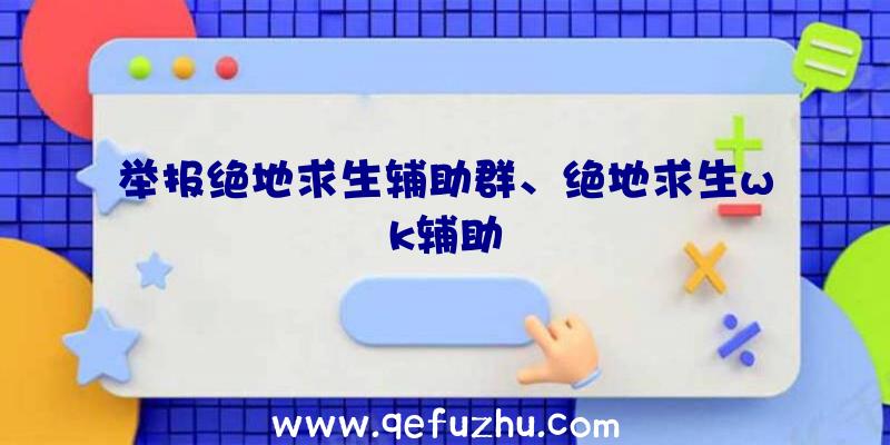 举报绝地求生辅助群、绝地求生wk辅助