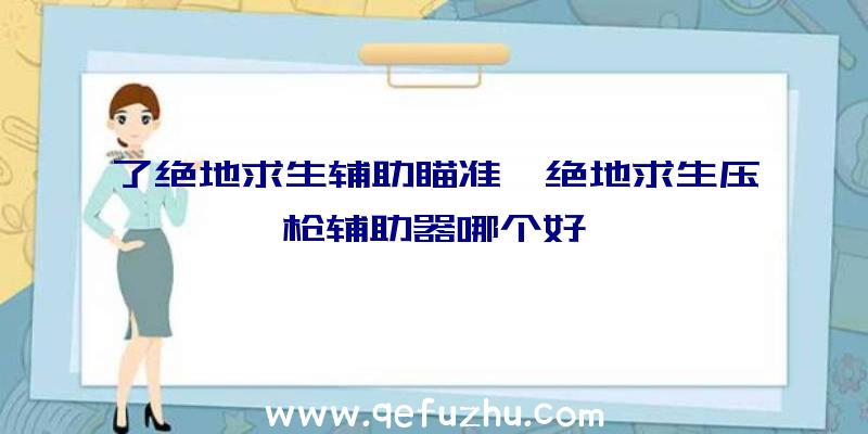 了绝地求生辅助瞄准、绝地求生压枪辅助器哪个好