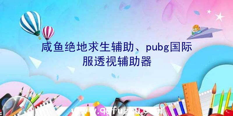 咸鱼绝地求生辅助、pubg国际服透视辅助器