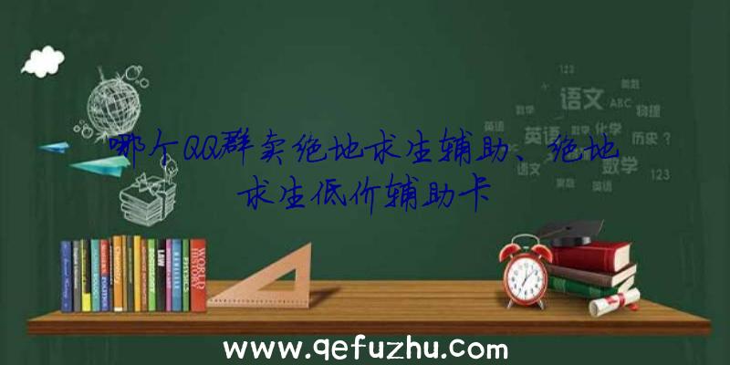 哪个QQ群卖绝地求生辅助、绝地求生低价辅助卡