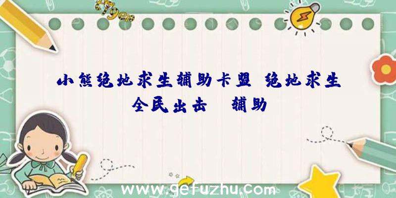 小熊绝地求生辅助卡盟、绝地求生全民出击pc辅助