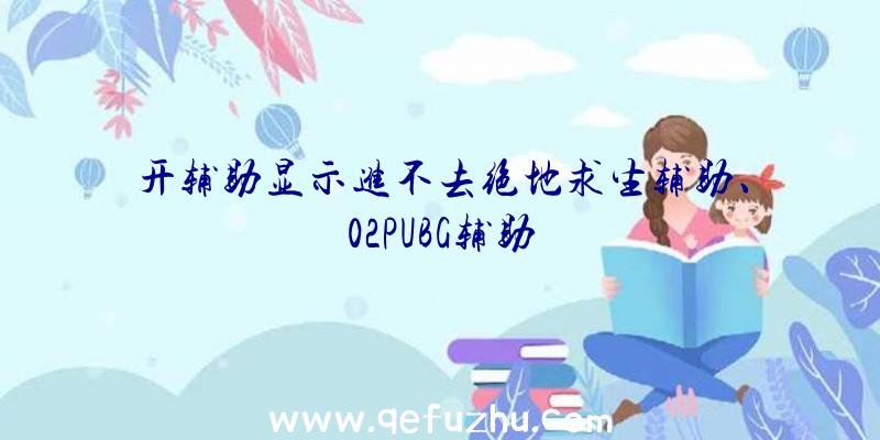 开辅助显示进不去绝地求生辅助、02PUBG辅助