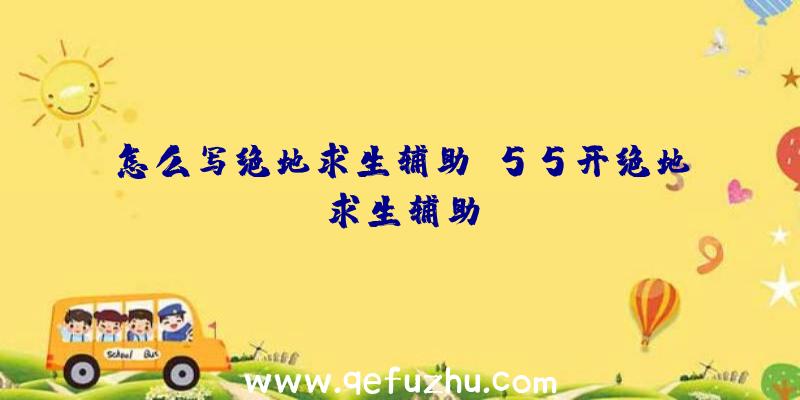 怎么写绝地求生辅助、55开绝地求生辅助