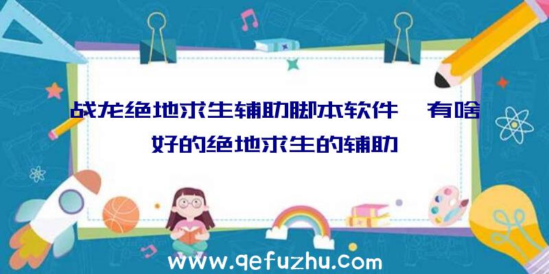 战龙绝地求生辅助脚本软件、有啥好的绝地求生的辅助