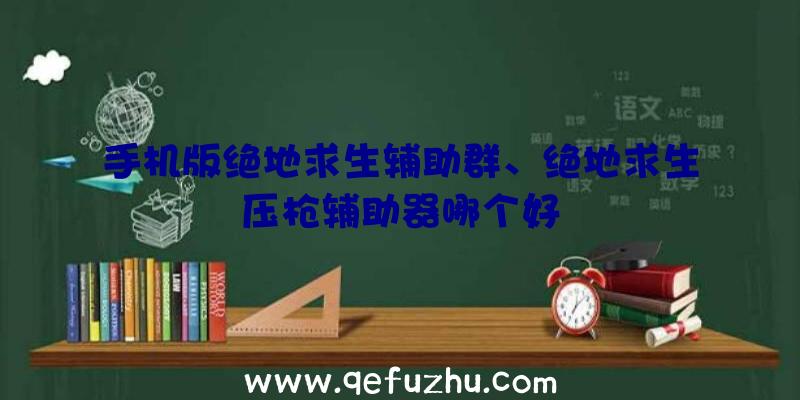 手机版绝地求生辅助群、绝地求生压枪辅助器哪个好