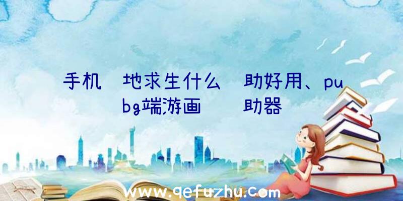 手机绝地求生什么辅助好用、pubg端游画质辅助器