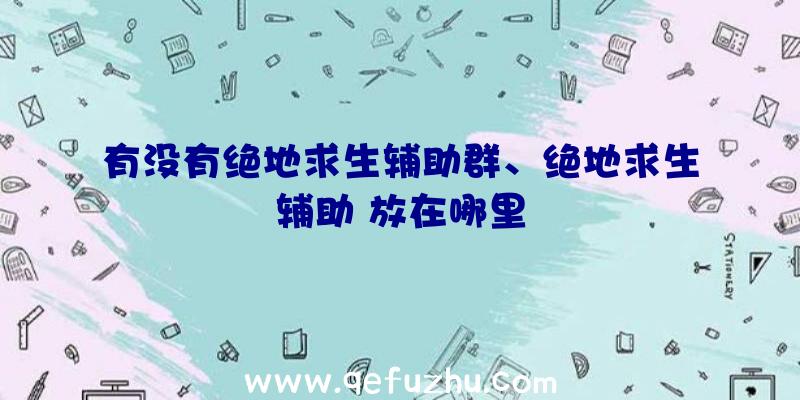 有没有绝地求生辅助群、绝地求生辅助