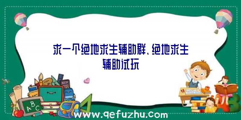 求一个绝地求生辅助群、绝地求生辅助试玩