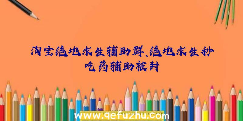 淘宝绝地求生辅助群、绝地求生秒吃药辅助被封