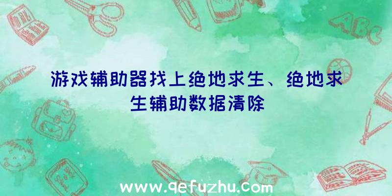 游戏辅助器找上绝地求生、绝地求生辅助数据清除