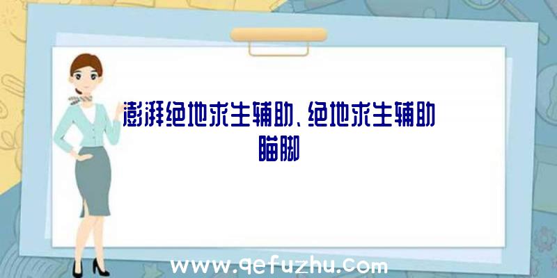 澎湃绝地求生辅助、绝地求生辅助瞄脚