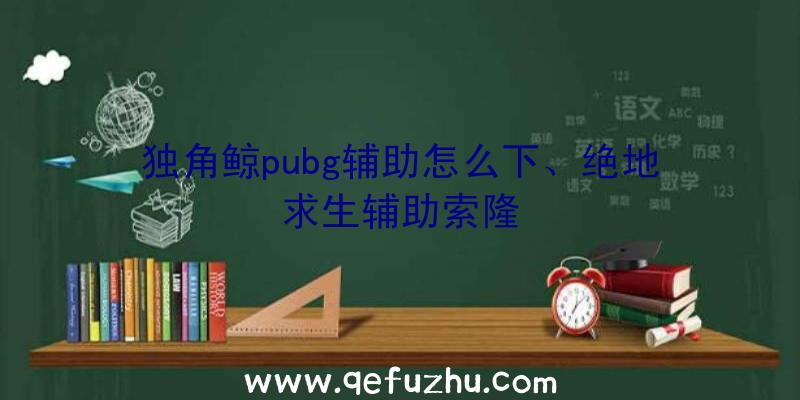 独角鲸pubg辅助怎么下、绝地求生辅助索隆