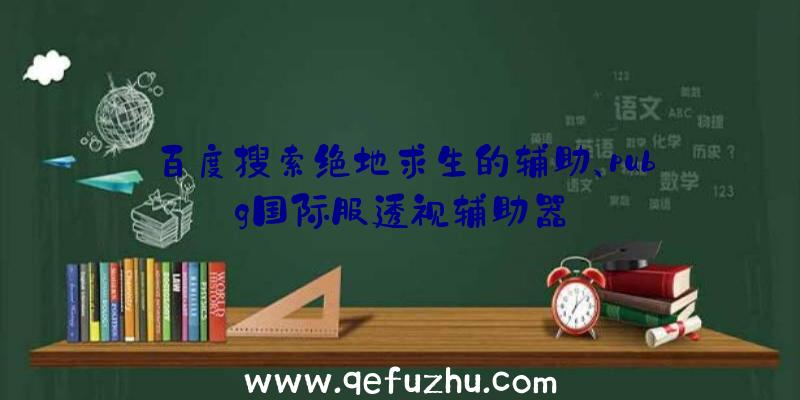 百度搜索绝地求生的辅助、pubg国际服透视辅助器