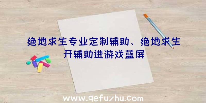 绝地求生专业定制辅助、绝地求生开辅助进游戏蓝屏