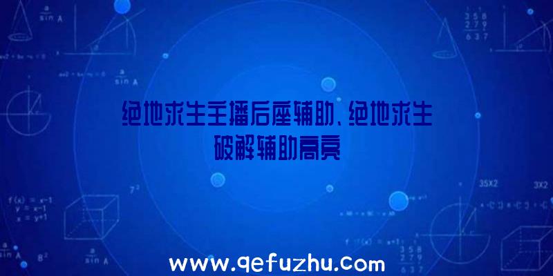 绝地求生主播后座辅助、绝地求生破解辅助高亮