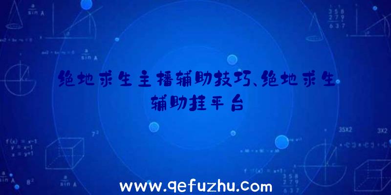 绝地求生主播辅助技巧、绝地求生辅助挂平台