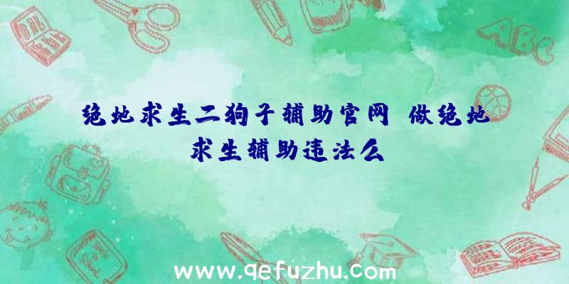 绝地求生二狗子辅助官网、做绝地求生辅助违法么