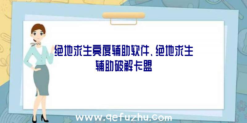 绝地求生亮度辅助软件、绝地求生辅助破解卡盟