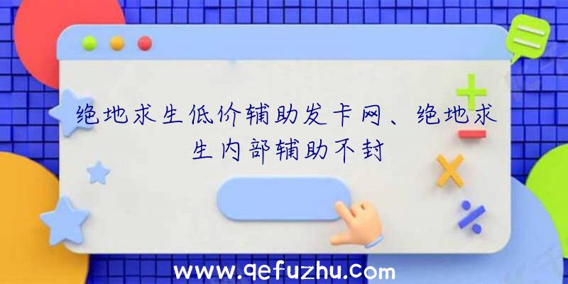 绝地求生低价辅助发卡网、绝地求生内部辅助不封