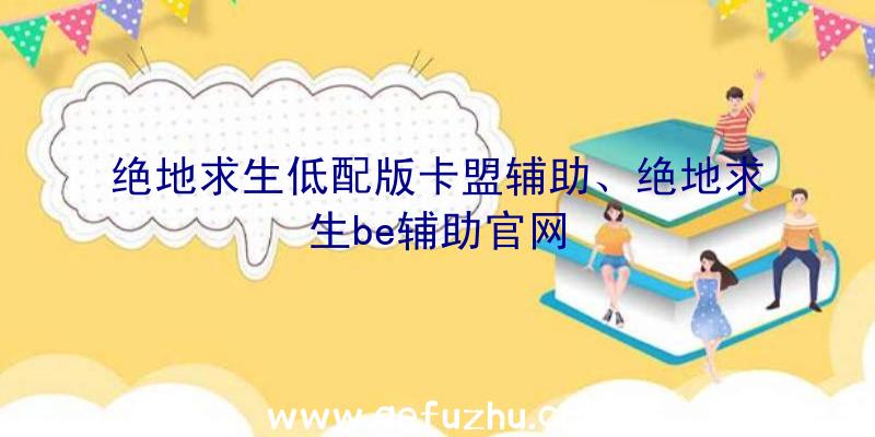 绝地求生低配版卡盟辅助、绝地求生be辅助官网