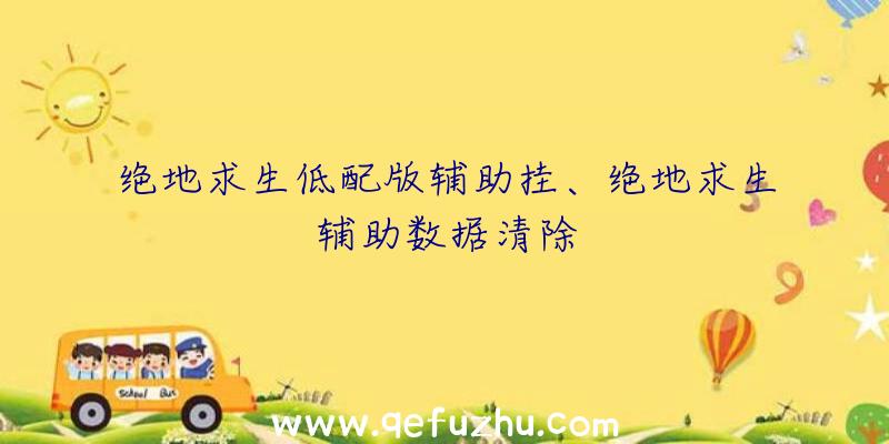 绝地求生低配版辅助挂、绝地求生辅助数据清除