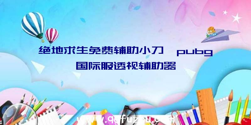 绝地求生免费辅助小刀、pubg国际服透视辅助器