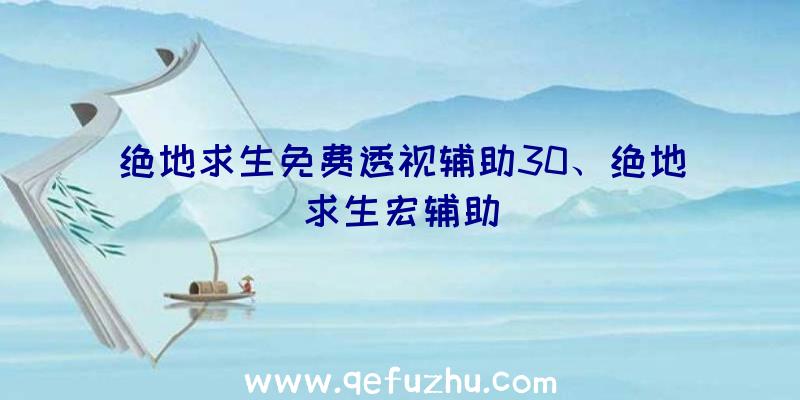 绝地求生免费透视辅助30、绝地求生宏辅助