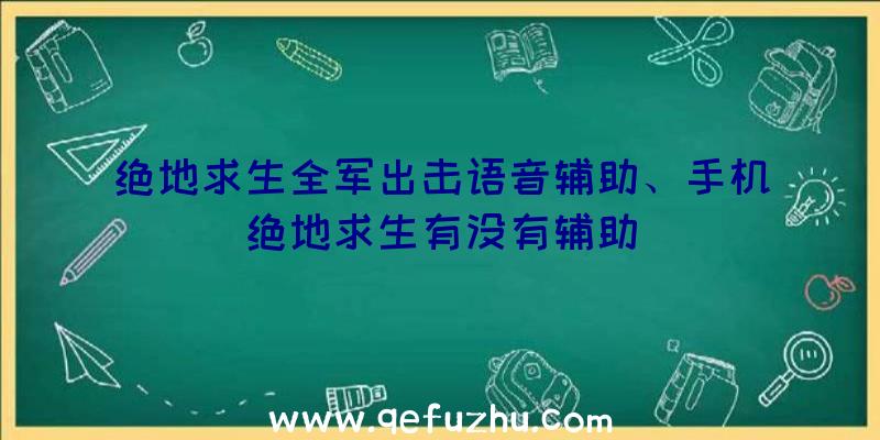 绝地求生全军出击语音辅助、手机绝地求生有没有辅助