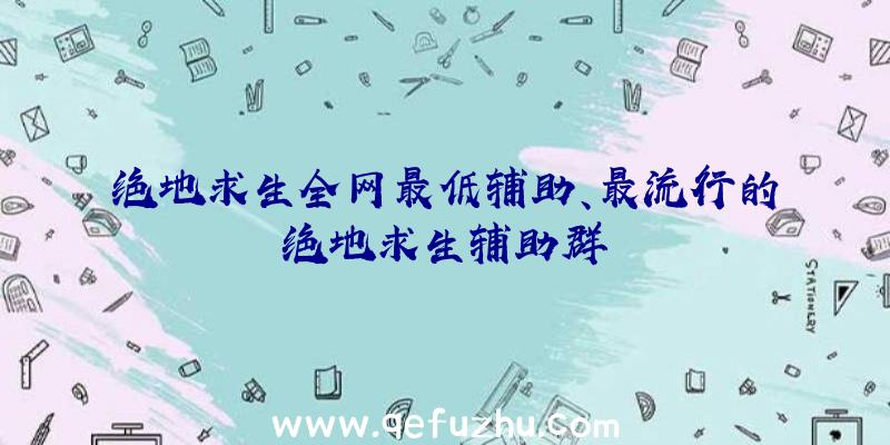 绝地求生全网最低辅助、最流行的绝地求生辅助群