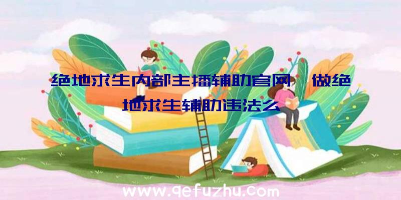 绝地求生内部主播辅助官网、做绝地求生辅助违法么