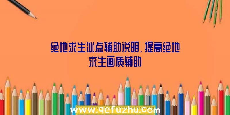 绝地求生冰点辅助说明、提高绝地求生画质辅助