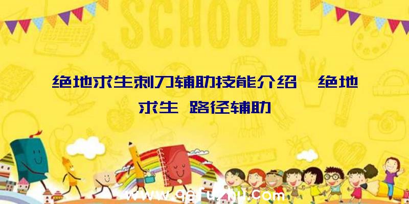 绝地求生刺刀辅助技能介绍、绝地求生