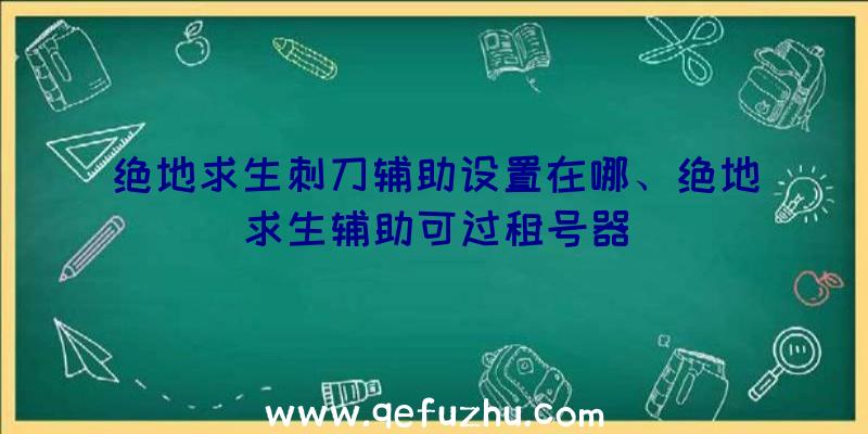 绝地求生刺刀辅助设置在哪、绝地求生辅助可过租号器