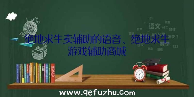 绝地求生卖辅助的语音、绝地求生游戏辅助商城