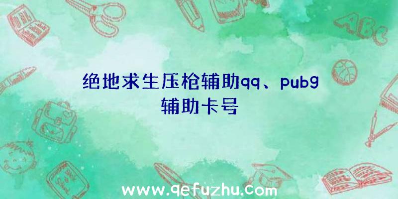 绝地求生压枪辅助qq、pubg辅助卡号