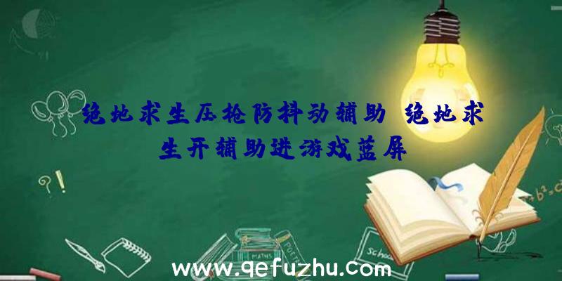 绝地求生压枪防抖动辅助、绝地求生开辅助进游戏蓝屏