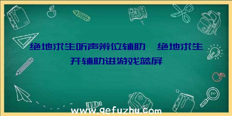 绝地求生听声辨位辅助、绝地求生开辅助进游戏蓝屏