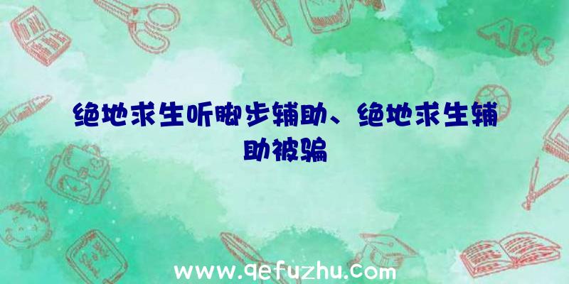 绝地求生听脚步辅助、绝地求生辅助被骗