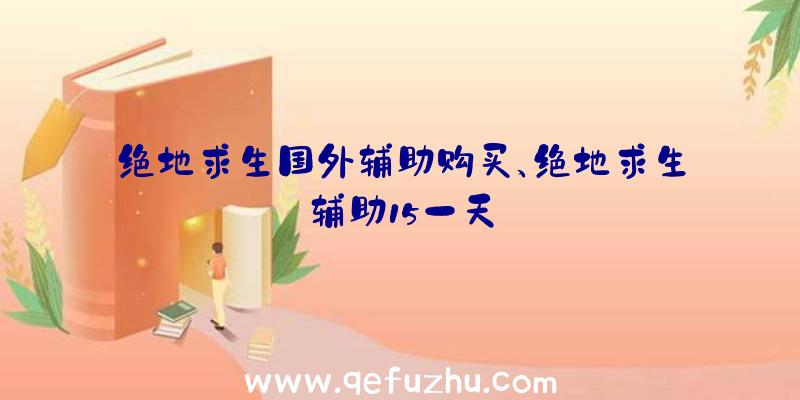 绝地求生国外辅助购买、绝地求生辅助15一天