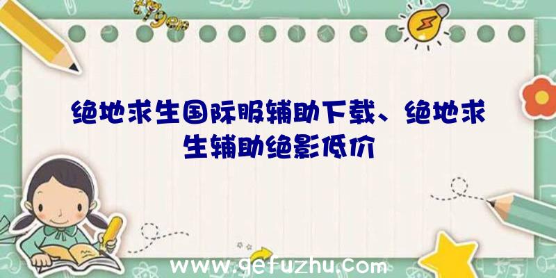 绝地求生国际服辅助下载、绝地求生辅助绝影低价