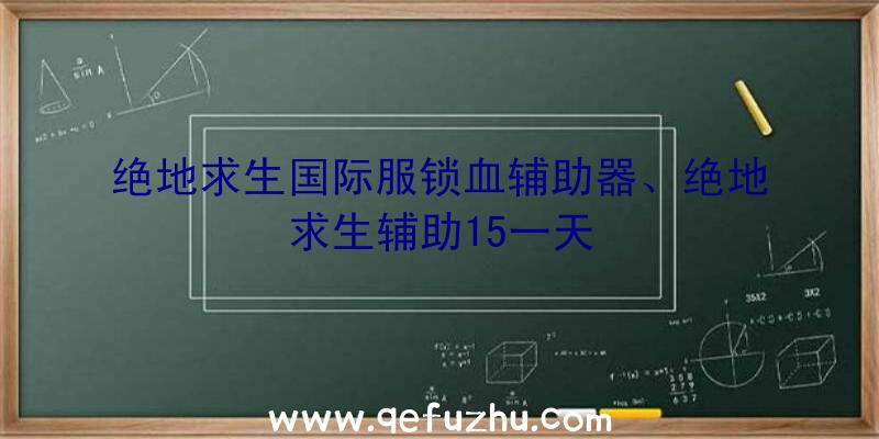 绝地求生国际服锁血辅助器、绝地求生辅助15一天