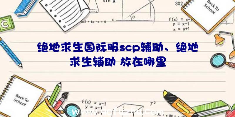 绝地求生国际服scp辅助、绝地求生辅助