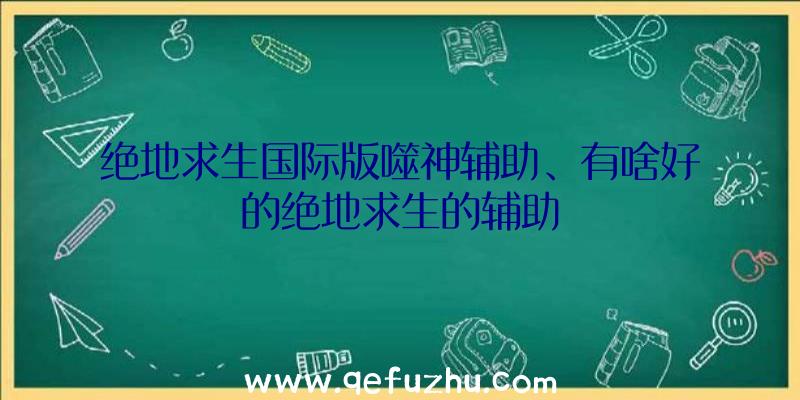 绝地求生国际版噬神辅助、有啥好的绝地求生的辅助